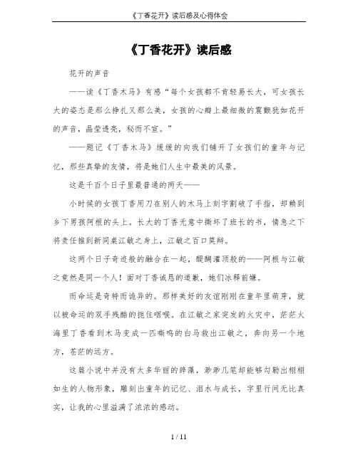 《丁香花开》读后感及心得体会