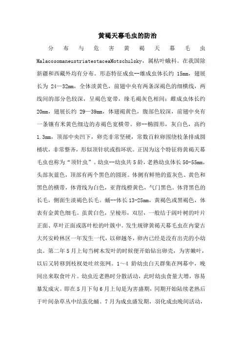 黄褐天幕毛虫的防治