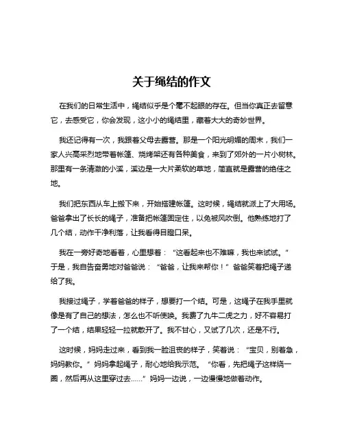 关于绳结的作文