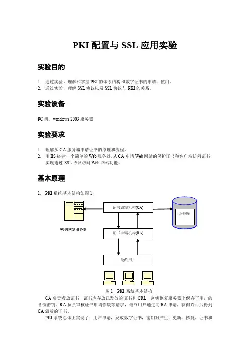 PKI配置与应用实验