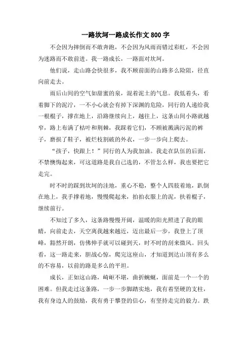 一路坎坷一路成长作文800字