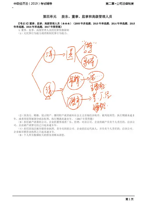 中级会计师考试辅导-中级经济法-基础精讲-第15讲_董事、监事、高级管理人员、上市公司独立董事制度