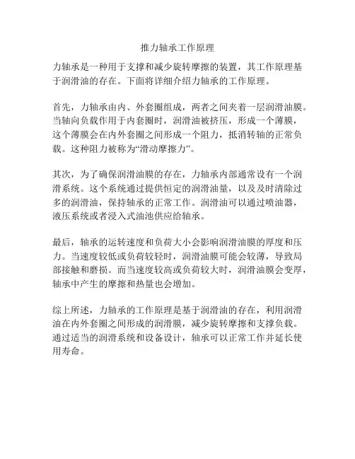 推力轴承工作原理