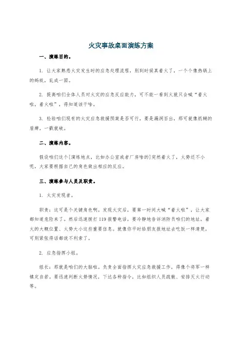 火灾事故桌面演练方案