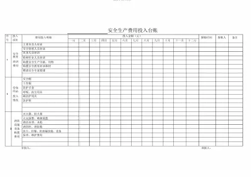 安全生产费用投入台账(模版)