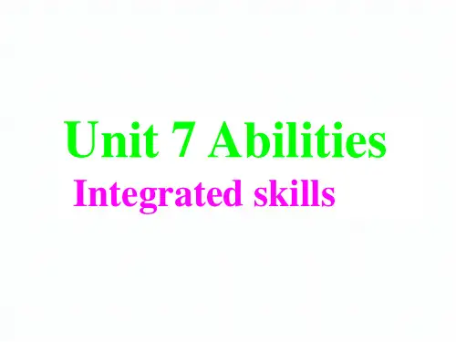 牛津译林版英语7B Unit7 Integratred skills课件