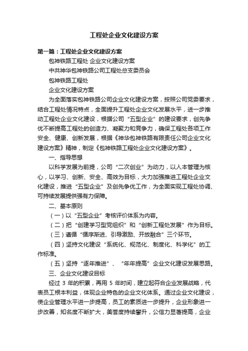 工程处企业文化建设方案