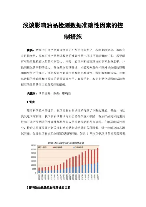 浅谈影响油品检测数据准确性因素的控制措施