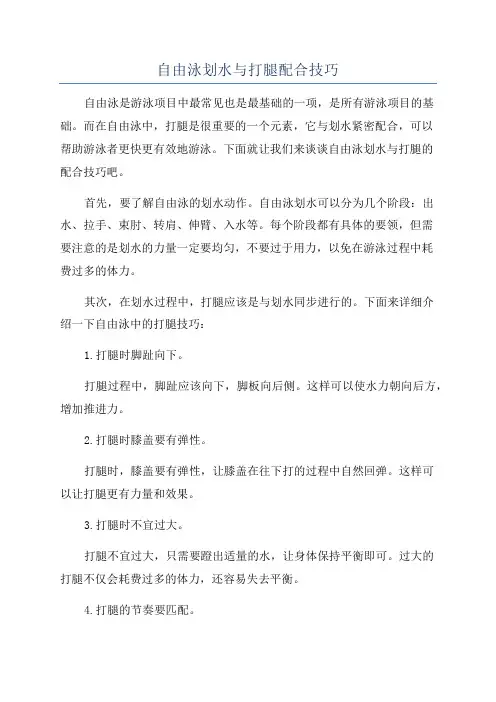 自由泳划水与打腿配合技巧