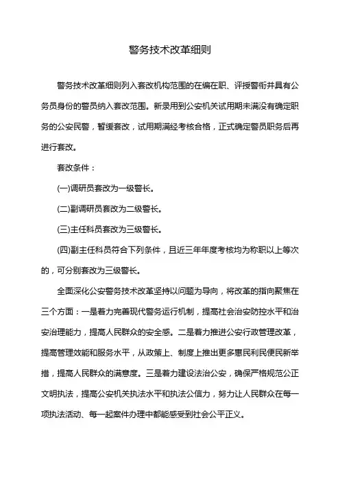 警务技术改革细则