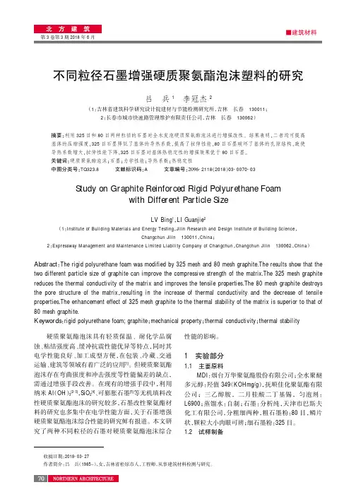 不同粒径石墨增强硬质聚氨酯泡沫塑料的研究
