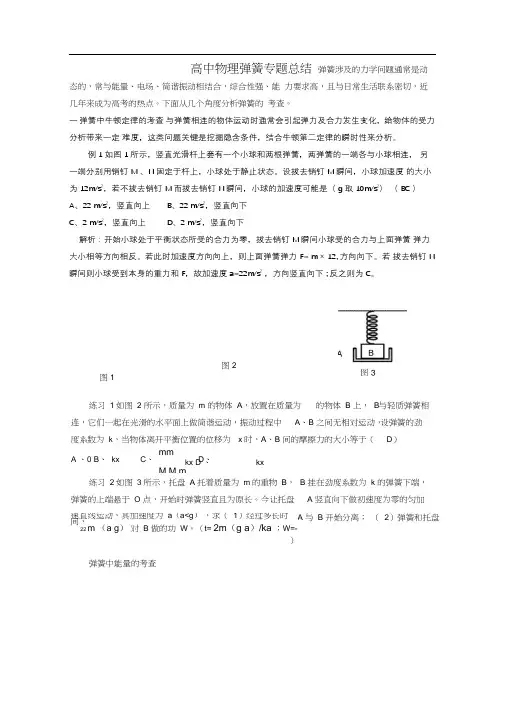 高中物理弹簧专题总结