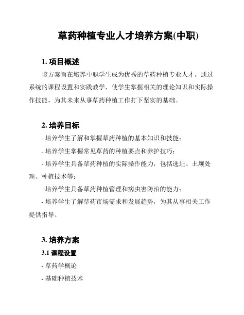 草药种植专业人才培养方案(中职)
