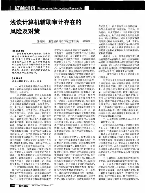 浅谈计算机辅助审计存在的风险及对策