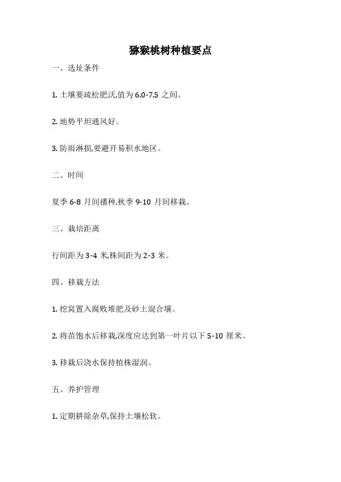 猕猴桃树种植要点