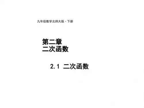 北师大版九年级数学下册课件：2.1二次函数 (共17张PPT
