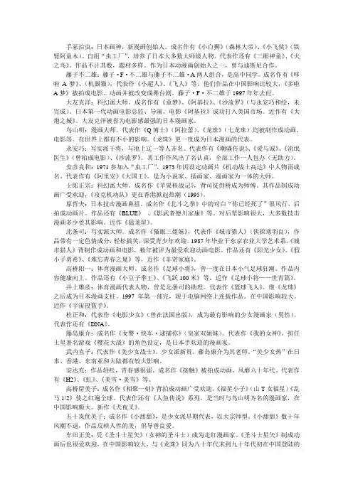 认识日本动漫大师