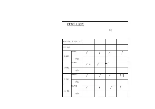 Gesell发育商量表