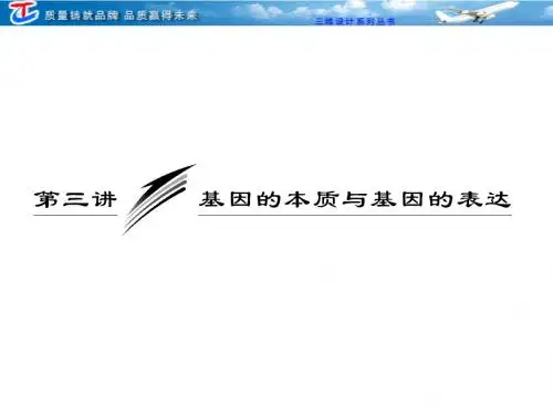 三维设计高中生物必修② 第三单元  第三讲 基因的本质与基因的表达