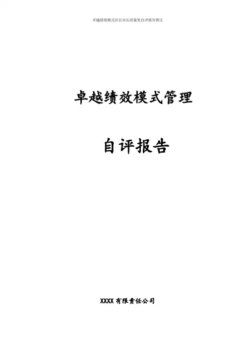 卓越绩效模式区长市长质量奖自评报告图文