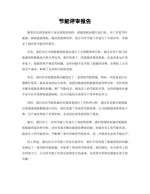 节能评审报告