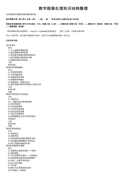 数字图像处理知识结构整理