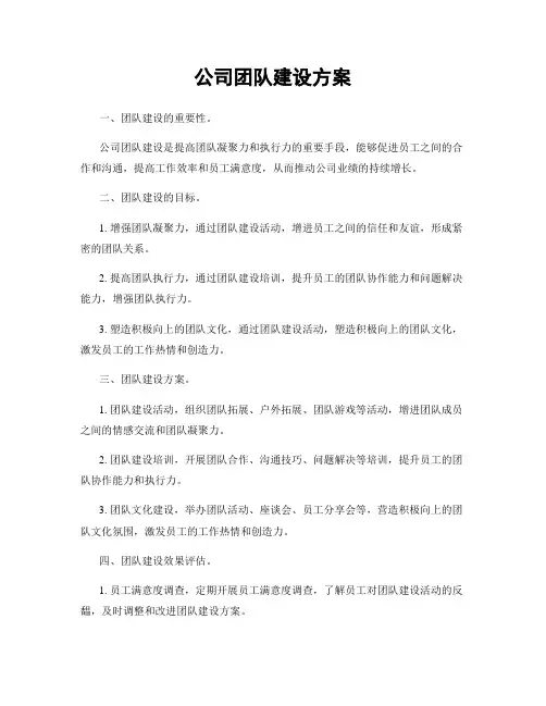 公司团队建设方案
