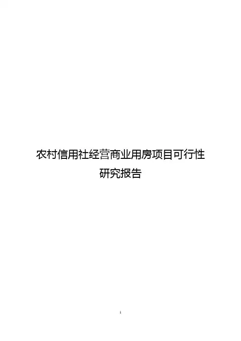 农村信用社经营商业用房项目可行性研究报告