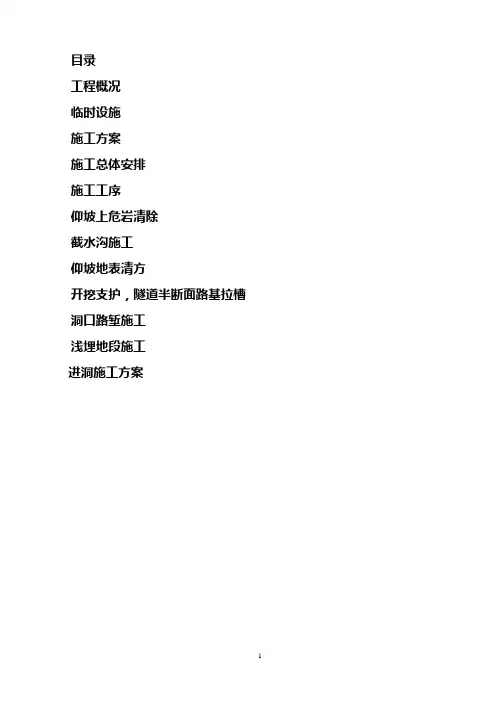 石龙隧道出口进洞方案(右线)