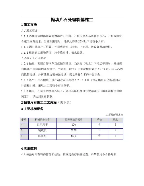 抛填片石的软基处理工法