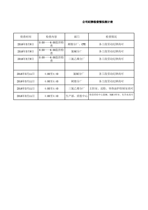 劳动纪律检查记录