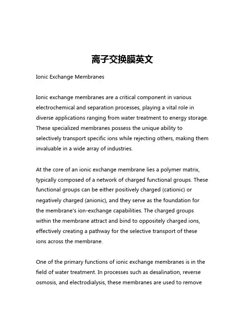 离子交换膜英文