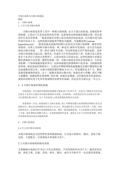 犬细小病毒论文综述