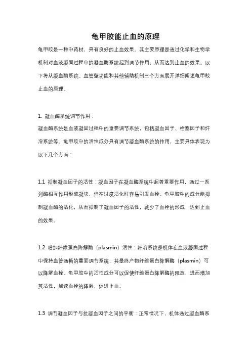 龟甲胶能止血的原理