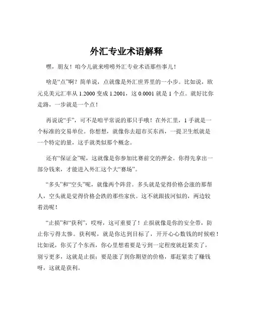 外汇专业术语解释