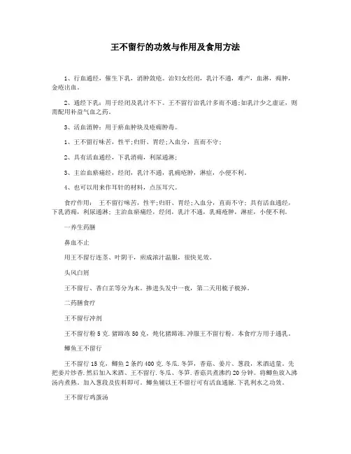 王不留行的功效与作用及食用方法