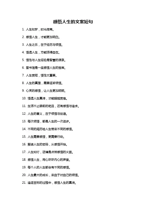 感悟人生的文案短句