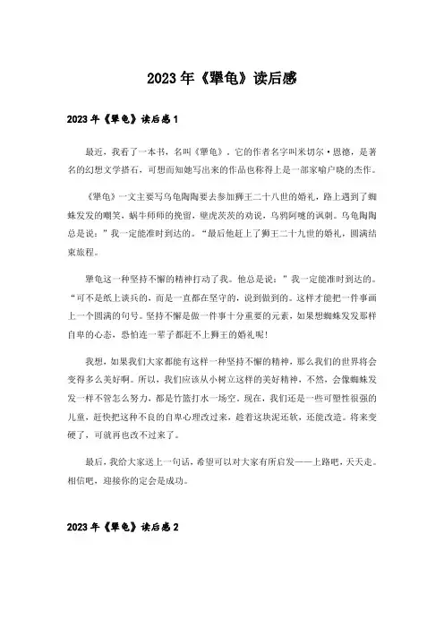 2023年《犟龟》读后感