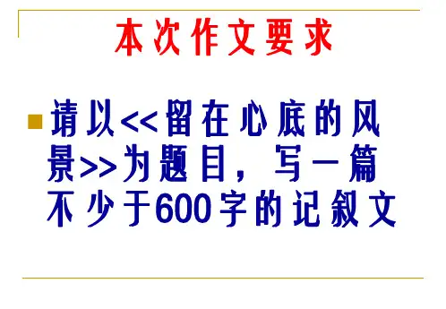 《留在心底的风景》作文评析