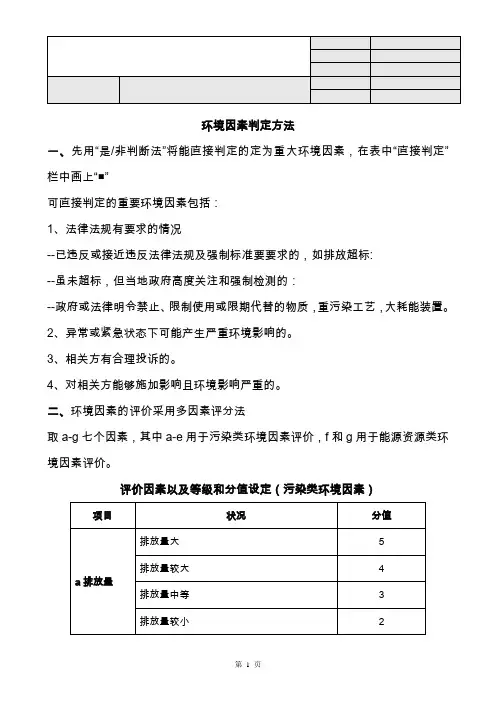 环境因素判定方法