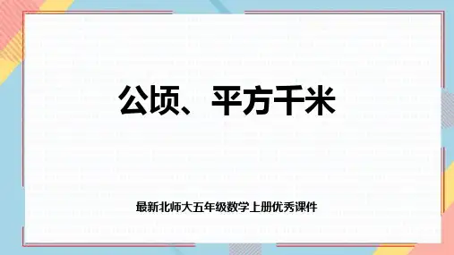 (最新)《公顷、平方千米》北师大五年级上册数学优秀课件
