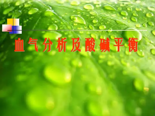 血气分析具体分析不错哦幻灯片PPT