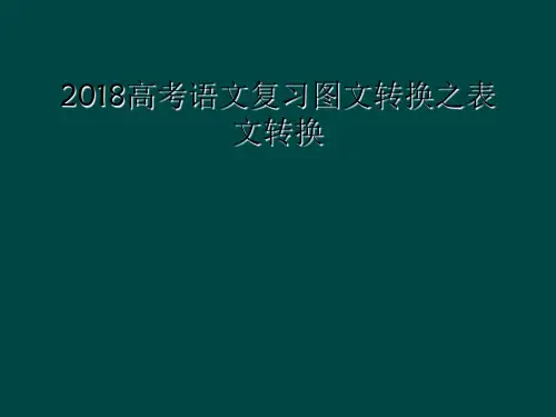 2018高考语文复习图文转换之表文转换
