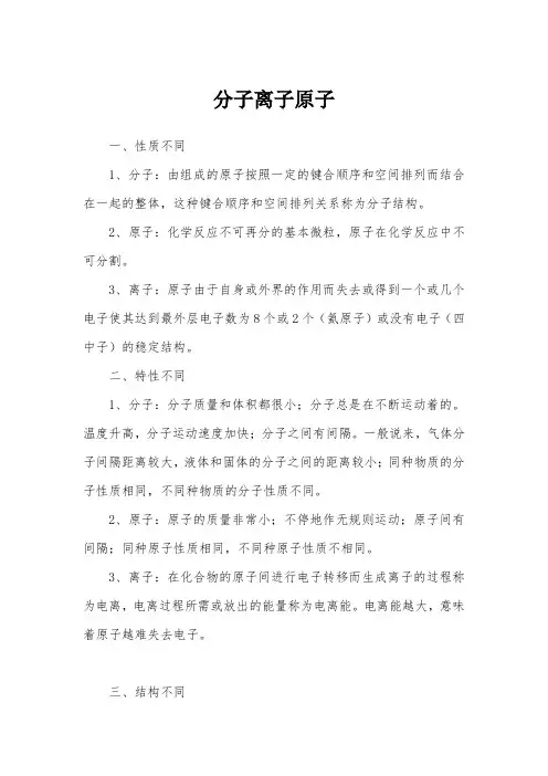 分子离子原子