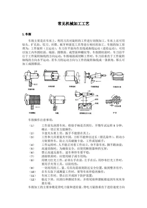 常见机械加工工艺
