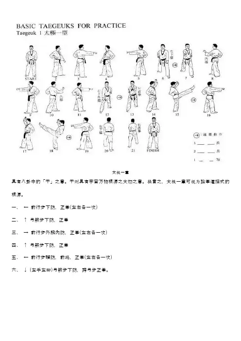 跆拳道品势太极一至八章