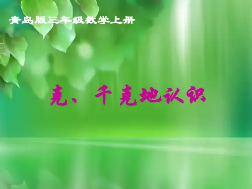 最新青岛版三年级数学上册1动物趣闻-克、千克、吨的认识精品课件