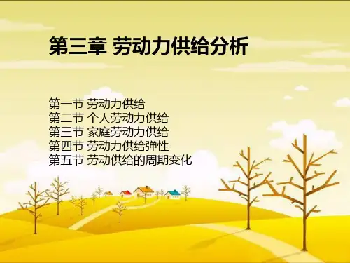 第三章 劳动力供给分析