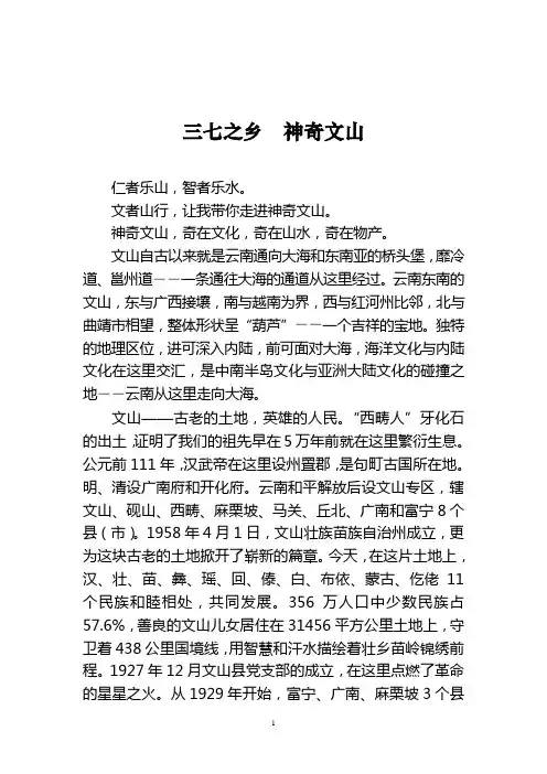 三七之乡  神奇文山