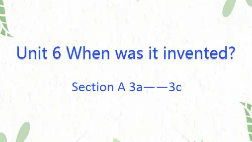 英语人教PEP版九年级(上册)Unit6sectionA3a-3c